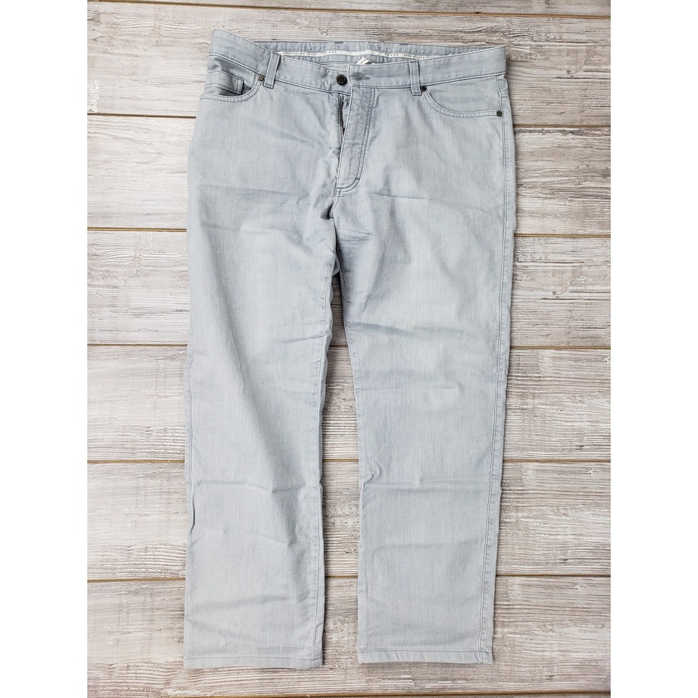 Ermenegildo Zegna Mens Light Blue Stretch Denim Jeans Size 38 Straight Leg